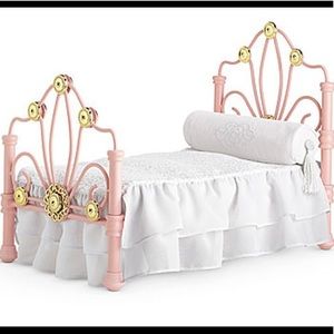 American Girl Rebecca’s bed and bedding.